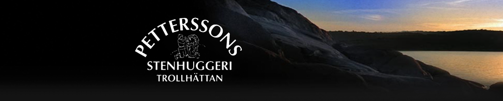 Petterssons Stenhuggeri Trollhättans logotyp, med ett snidat stenlejon, mot ett stenigt landskap i solnedgången. Denna design förkroppsligar styrkan och lugnet som finns i naturen, och fångar den tidlösa essensen som liknar traditionellt hantverk som ses på platser som en begravningsbyrå Värnamo.
